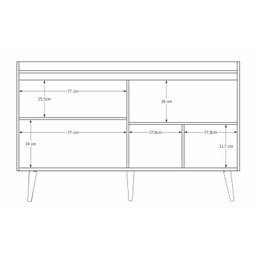 Balcão Buffet Retrô Delta Freijó com Off-White - 6