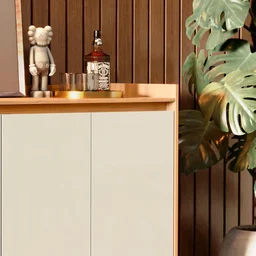 Balcão Buffet Retrô Delta Freijó com Off-White - 4