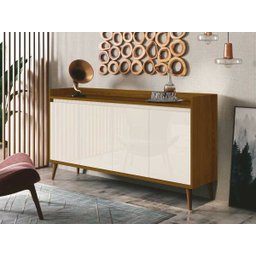 Buffet Aparador Retrô Delux Freijó com Off-White - 2
