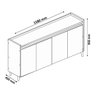 Balcão Buffet Retrô Delta Branco Gloss - 7