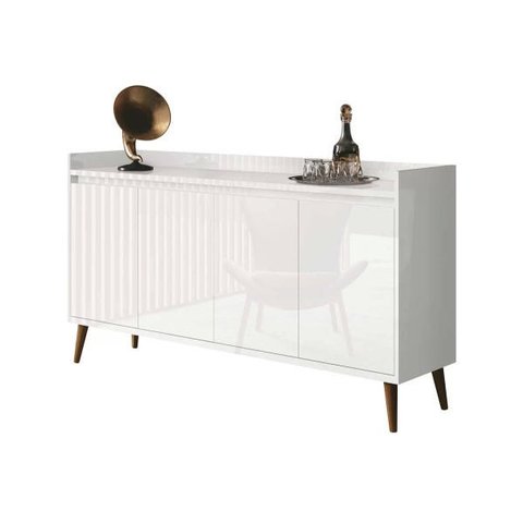 Buffet Aparador Retrô Delux Branco Gloss