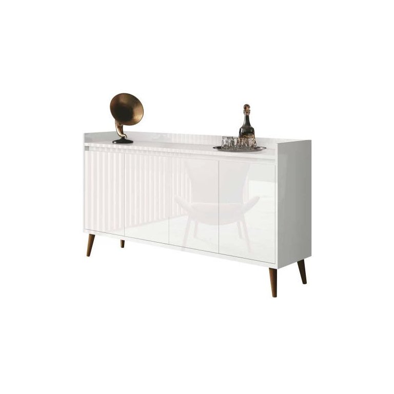 Buffet Aparador Retrô Delux Branco Gloss