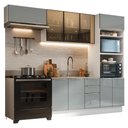 Ver imagem 2 de Armário de Cozinha Completa 270 cm Branco/Cinza Lux Madesa 08