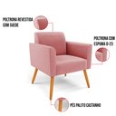 Ver imagem 6 de Poltrona Pés Palito Castanho Marisa Suede D03 - D’Rossi Rose