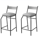 Ver imagem 1 de Kit 3 Banquetas Bancos Bistrô Alta para Cozinha Balcão Aço