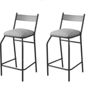 Ver imagem 1 de Kit 3 Banquetas Bancos Bistrô Alta para Cozinha Balcão Aço