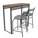 Ver imagem 3 de Kit 3 Banquetas Bancos Bistrô Alta para Cozinha Balcão Aço