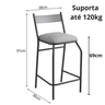 Kit 3 Banquetas Bancos Bistrô Alta para Cozinha Balcão Aço - 4
