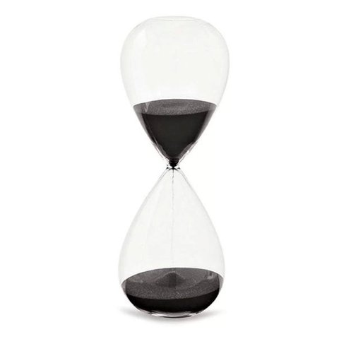 Ampulheta Preta em Vidro 30 Minutos 9607 Mart