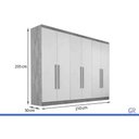 Ver imagem 3 de Guarda Roupa 6 Portas 6 Gavetas Oslo Europa Off White