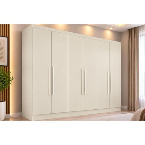 Guarda Roupa 6 Portas 6 Gavetas Oslo Europa Off White