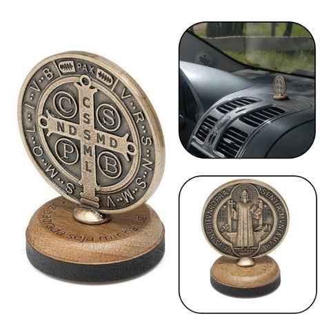 Adorno Pedestal Medalha de São Bento para Painel de Carro Fornecedor 1 F1-ct17-173-7