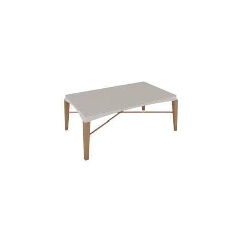 Mesa Centro Coral Natural/off White Brilho/cobre Rudnick