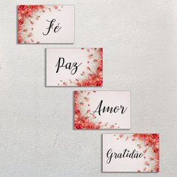 Quadros Decorativos Amor, paz, gratidão e Fé kit 4 peças 20x30cm Sala, Consultório - Preto - Preto - 4 Quadros Decorativos Amor, paz, gratidão e Fé kit 4 peças 20x30cm Sala, Consultório - Preto - Preto - 4