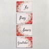 Quadros Decorativos Amor, paz, gratidão e Fé kit 4 peças 20x30cm Sala, Consultório - Preto - Preto - 3