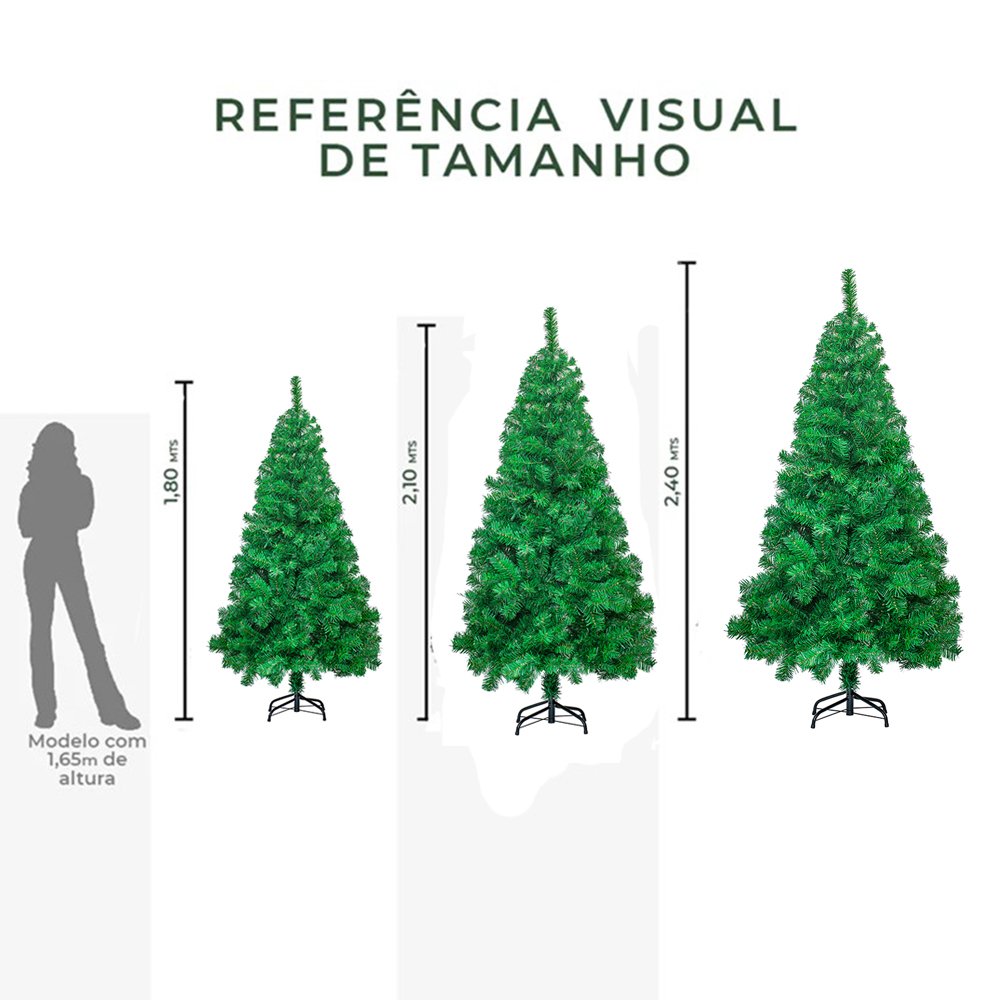 Árvore de Natal Pinheiro 2,40 M 240 Cm 1633 Galhos Gigante