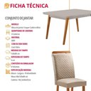 Ver imagem 5 de Conjunto de Jantar Copper 4 Lugares Tampo MDF com Serigrafia e Cadeiras Aline Veludo Creme 120cm