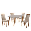 Ver imagem 6 de Conjunto de Jantar Copper 4 Lugares Tampo MDF com Serigrafia e Cadeiras Aline Veludo Creme 120cm