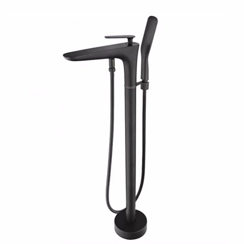 Misturador Monocomando de Piso para Banheira Preto
