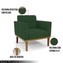 Ver imagem 3 de Poltrona Decorativa Karen Pés Fixo em Madeira Castanho Veludo Verde Esmeralda G19 - Gran Belo