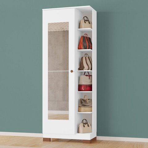 Sapateira Laila Tuboarte 100% Mdf 2 Espelhos e 5 Prateleiras