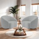 Ver imagem 2 de Kit 02 Poltronas Orgânica Luxo Recepção Amore Bouclé - Adj Decor