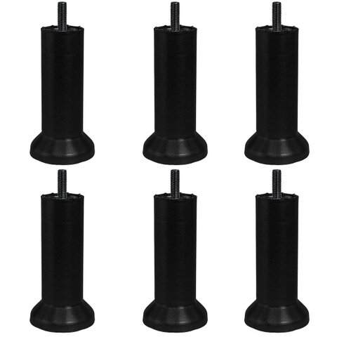 6 Pés Cama Box e Cabeceira Universal Castor Gazin Ortobom Pe de 13cm Preto