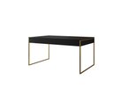 Ver imagem 2 de Mesa Industrial Filadélfia 137x90 Ferro Dourado Tampo Preto