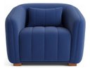 Ver imagem 2 de Poltrona Lilian Luxo Recepção Escritório Suede Branco:azul-royal/liso