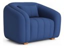 Ver imagem 3 de Poltrona Lilian Luxo Recepção Escritório Suede Branco:azul-royal/liso