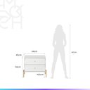 Ver mais imagens de Conjunto 2 Mesas de Cabeceira com 2 Gavetas Jasper 64 cm - Branco c/ Dourado