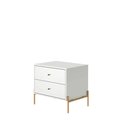 Ver imagem 6 de Conjunto 2 Mesas de Cabeceira com 2 Gavetas Jasper 64 cm - Branco c/ Dourado