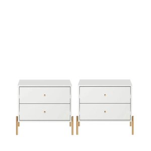 Conjunto 2 Mesas de Cabeceira com 2 Gavetas Jasper 64 cm