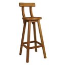 Ver imagem 3 de Banquetas / Banco Alto de Madeira Rústica de Lei Kit com 3 com Encosto