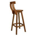 Ver imagem 4 de Banquetas / Banco Alto de Madeira Rústica de Lei Kit com 3 com Encosto