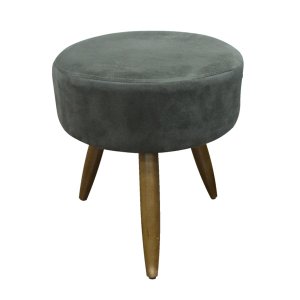 Puff Banqueta Redondo em Pés Palito B3 Móveis:ratã