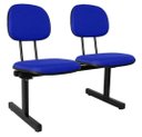 Ver imagem 1 de Cadeira Longarina 2 Lugares Sala de Espera Recepção Corano Azul