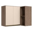 Ver imagem 1 de Armario Aereo de Canto 2 Portas 2 Nichos MDF 89x68 cm Kali 193641 Carvalho Toq Off White Nicioli
