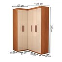 Ver imagem 4 de Guarda-roupa Solteiro Modulado Odisseia 5 Portas 12 Prateleiras Cinamomo/off White - Panorama Móveis