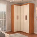 Ver imagem 1 de Guarda-roupa Solteiro Modulado Odisseia 5 Portas 12 Prateleiras Cinamomo/off White - Panorama Móveis