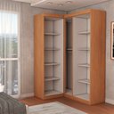 Ver imagem 5 de Guarda-roupa Solteiro Modulado Odisseia 5 Portas 12 Prateleiras Cinamomo/off White - Panorama Móveis