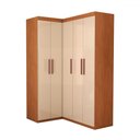 Ver imagem 3 de Guarda-roupa Solteiro Modulado Odisseia 5 Portas 12 Prateleiras Cinamomo/off White - Panorama Móveis