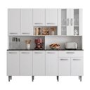 Ver imagem 1 de Armário de Cozinha Completa 12 Portas 1 Gaveta Bia MDP 180cm Branco Poliman Móveis