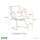 Ver imagem 7 de Kit 2 Cadeiras Office Giratória Sydney Fixa em Tela Especial Preta ou Cinza Braços Fixos - Fratini