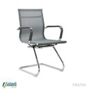 Ver imagem 2 de Kit 2 Cadeiras Office Giratória Sydney Fixa em Tela Especial Preta ou Cinza Braços Fixos - Fratini