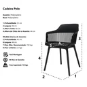 Ver imagem 5 de Cadeira Marcela 4 Pés Polipropileno Sala Cozinha Jantar Preto