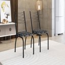 Ver imagem 1 de Kit 2 Cadeiras para Sala de Jantar Lite Preto/Mosaico Silver