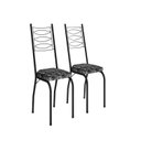 Ver imagem 2 de Kit 2 Cadeiras para Sala de Jantar Lite Preto/Mosaico Silver