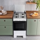 Ver imagem 6 de Fogão 4 Bocas Atlas Mônaco Plus Automático Mesa Inox Branco Bivolt