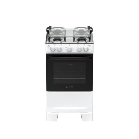 Fogão 4 Bocas Atlas Mônaco Plus Automático Mesa Inox Branco Bivolt